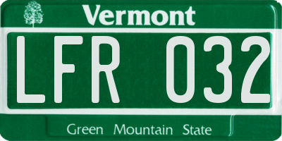 VT license plate LFR032