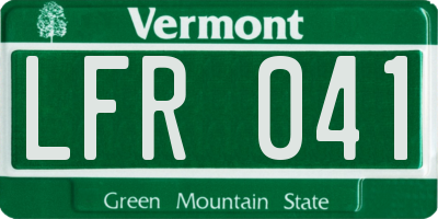 VT license plate LFR041