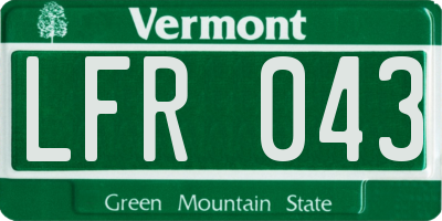 VT license plate LFR043