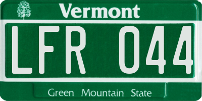 VT license plate LFR044