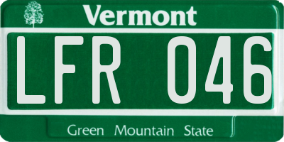 VT license plate LFR046