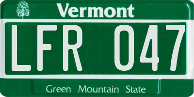 VT license plate LFR047
