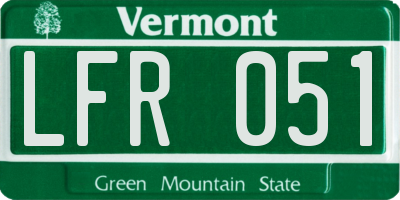 VT license plate LFR051