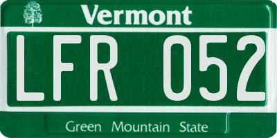 VT license plate LFR052
