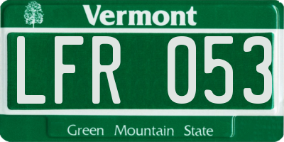 VT license plate LFR053