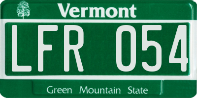 VT license plate LFR054