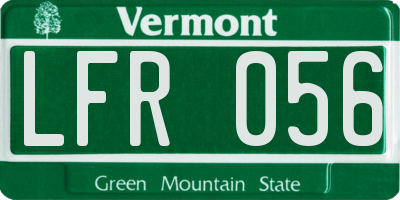 VT license plate LFR056