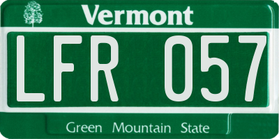 VT license plate LFR057