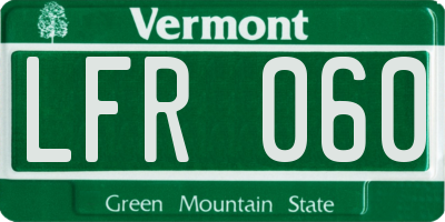 VT license plate LFR060