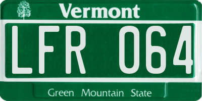 VT license plate LFR064