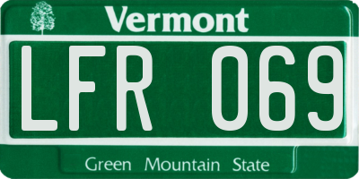 VT license plate LFR069