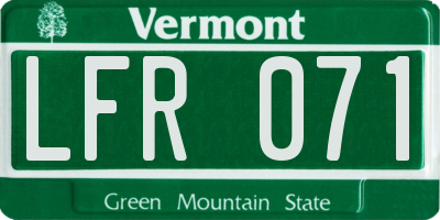 VT license plate LFR071