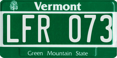 VT license plate LFR073