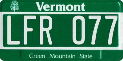 VT license plate LFR077