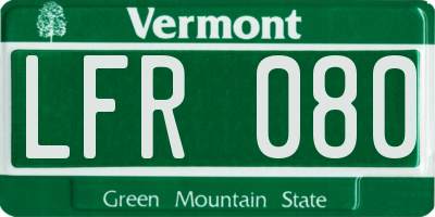 VT license plate LFR080