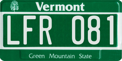 VT license plate LFR081