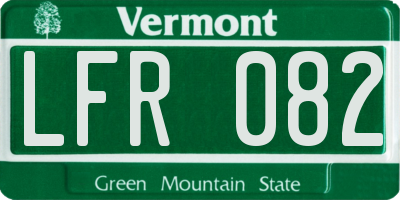 VT license plate LFR082