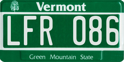 VT license plate LFR086