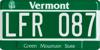 VT license plate LFR087