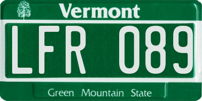 VT license plate LFR089