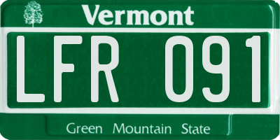 VT license plate LFR091