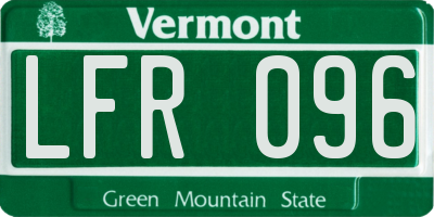 VT license plate LFR096