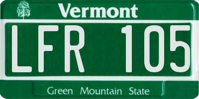 VT license plate LFR105