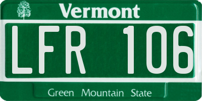 VT license plate LFR106
