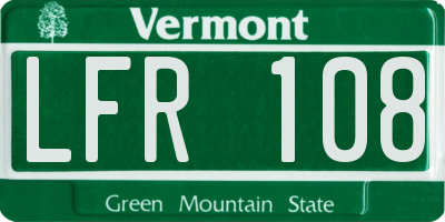 VT license plate LFR108