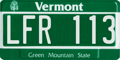 VT license plate LFR113