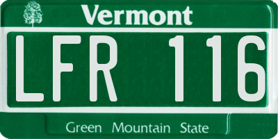 VT license plate LFR116