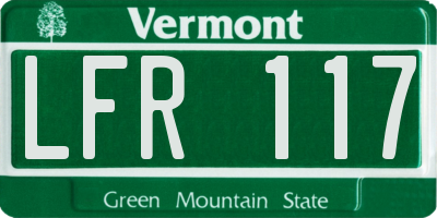 VT license plate LFR117