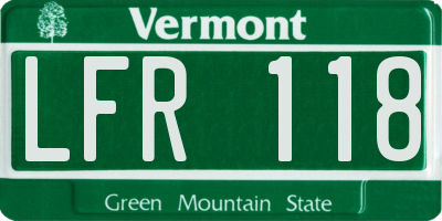 VT license plate LFR118