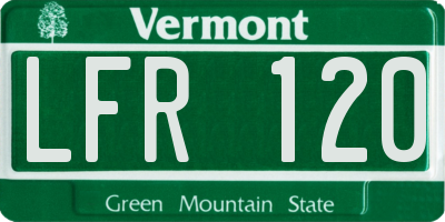 VT license plate LFR120