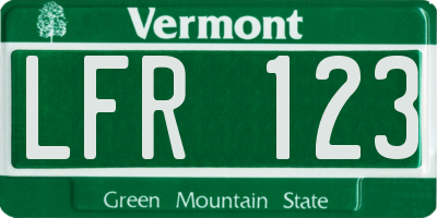 VT license plate LFR123