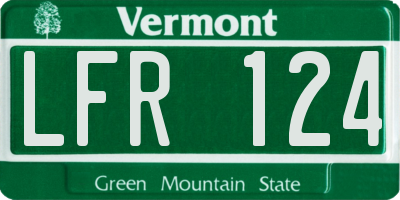 VT license plate LFR124