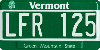 VT license plate LFR125