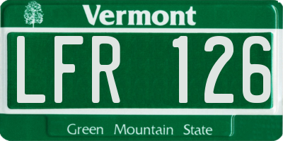 VT license plate LFR126
