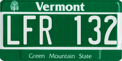VT license plate LFR132