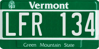 VT license plate LFR134