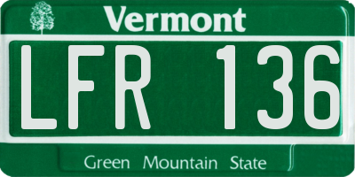 VT license plate LFR136