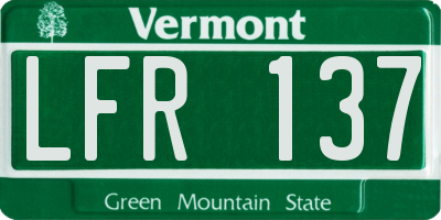 VT license plate LFR137