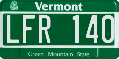 VT license plate LFR140