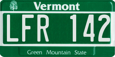 VT license plate LFR142