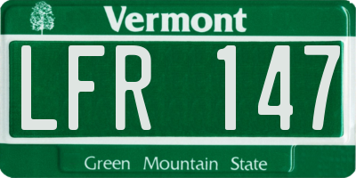 VT license plate LFR147
