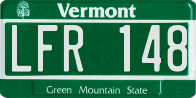 VT license plate LFR148