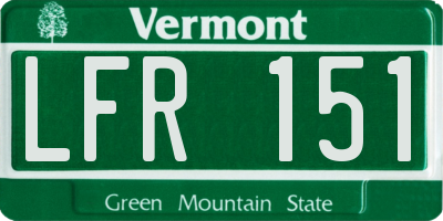VT license plate LFR151
