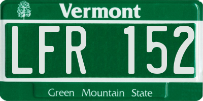 VT license plate LFR152