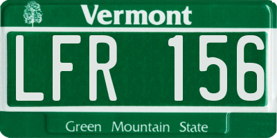 VT license plate LFR156