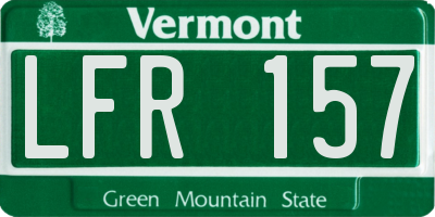 VT license plate LFR157